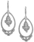 Jenny Packham Silver-Tone Crystal Cluster Orbital Drop Earrings